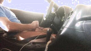 Milking off in my van