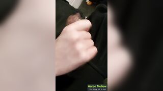 Sleek, moist faps on a wiry rock hard manstick with precum leaking out.