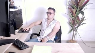 I jack in the office and my assistant arrives unexpectedly
