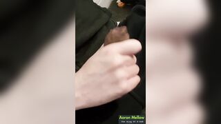 Slow and willful pumping of a good-sized rock-hard manhood with leaking precum.