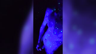 English fellow solo jerk in blue light