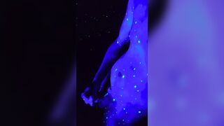 English fellow solo jerk in blue light