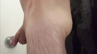 Tearing up My Guts with Buttfuck Shower in the Bathroom, Running in rivulets with Jizm at the End