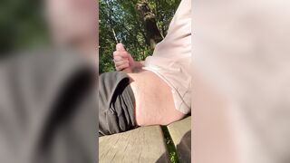 Tender to stiff jizm in a park