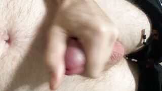 My pal emerged 20 mins early and I needed to jizz so I flagellated out my boner and jacked in front of my friend