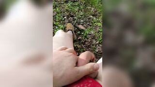 Masturbating off in the woods