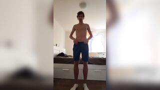 Twunk in sportswear unclothes bare