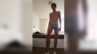 Twunk in sportswear unclothes bare