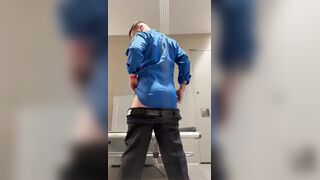 Airport Screener showcases off enormous caboose in jockstrap