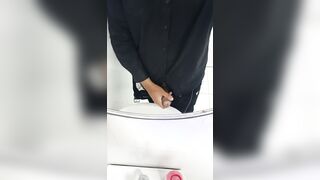 Office fellow drains off on public works douche