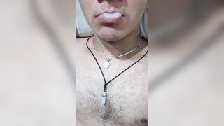 Tonguing my jizm after a ginormous cum-shot