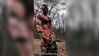 Thane Rivers flexing and jacking his pulsating hard-on!