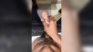 Magnificent thug hammers his ginormous meat and shoots a cumload Final Part two