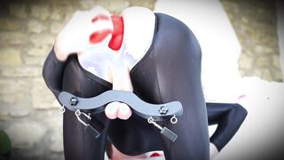 Sissy frolicking with Node and Physical restraint