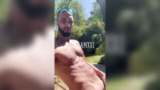 Shelamxxl turns garden into moist male sheer pleasure