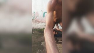Crazy hefty bone stroking off