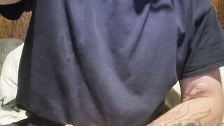 Scruffy man solo one shot masturbate sesh.