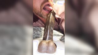 Witness me deepthroat and plumb this faux-cock along with my stroker plaything until I jism rigid for you