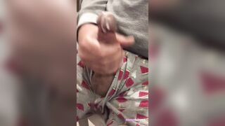 Morning manmeat self care, fuckin thru trunks, attempting to hold back a pop-shot but failing. 005