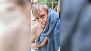 Wooly Daddy Towel Spurt After Garden Douche - Uncensored