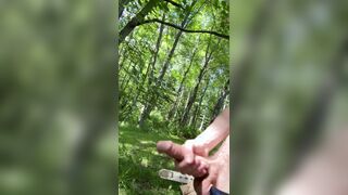 Solo fapping off outdoors