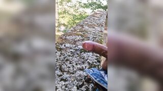 I stroked at the top of the mountain.
