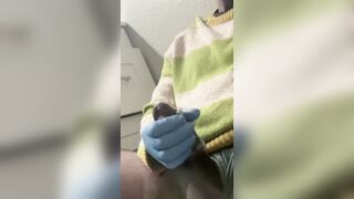 BIG BLACK COCK jerking jizz-shotgun in sweater