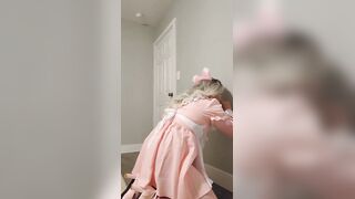 Sissy josie throating faux-cock