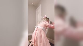 Sissy josie throating faux-cock
