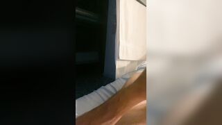 Bating on my couch in my hostel guest room