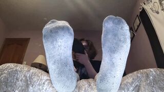 Nuzzling my stinkin socks
