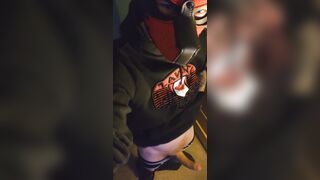 Insane solo fap in pup mask