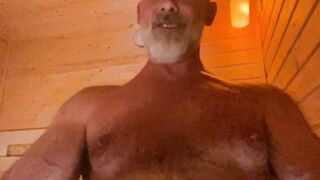 WANKING OFF IN THE GYM SAUNA!