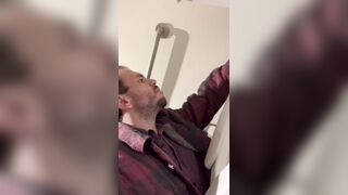 Fag slurps rest room like litter tart it is