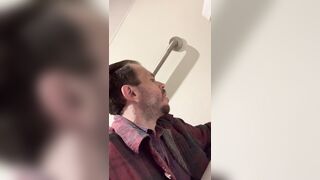 Fag slurps rest room like litter tart it is