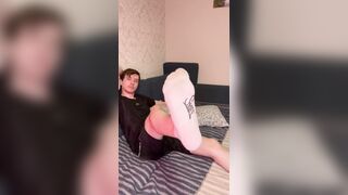 Wanking off with grubby milky socks in my hatch + deep nuzzling Sports cut-offs taunt