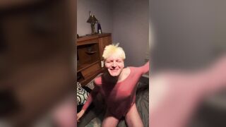 Youngster dirty dancing in g-string