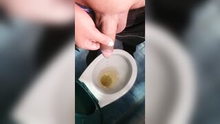 Queer stud peeing