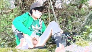 What happens bts after filming a queer youngster’s ample outdoor climax Cleanup and admiring the scenery