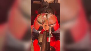 Femboy gaped by fuck stick on Drill Machine