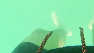 Underwater Unclothe in the River: Pulling Off My Swim Trunks, See My Dick Float Free-for-all