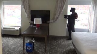fapping off in front of 2 motel windows