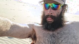Uncircumcised thunder packs sand with explosive spunk