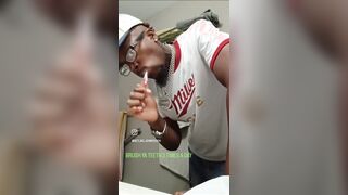 JOHN HOOCH BRUSHES HIS TEETH WITH JISM COMBINED TOOTHPASTE...