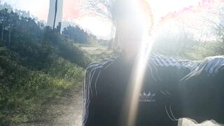 Freeballing in public, this twunk ambles outdoors commando, no undergarments underneath his ebony adidas track trousers, Campus sneakers, while out queer cruising