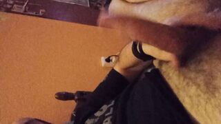 Jacking off my huge stiffy