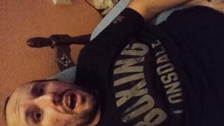 Jacking off my huge stiffy