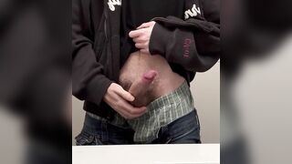 Ginormous jizz flow in college douche before class