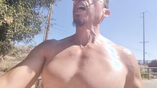 I leave my clothes behind and take a RISKY, lengthy walk, downright bare pre-jism @ four:54