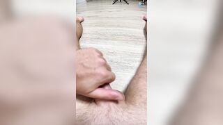 Sitting on the Floor Draining My Firm Schlong – Brief Strenuous Stroke